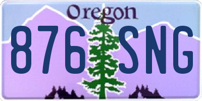 OR license plate 876SNG
