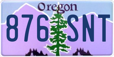 OR license plate 876SNT