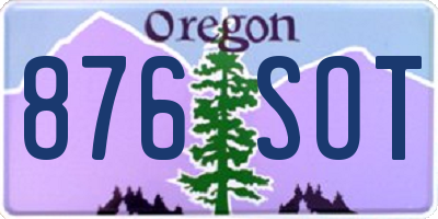 OR license plate 876SOT