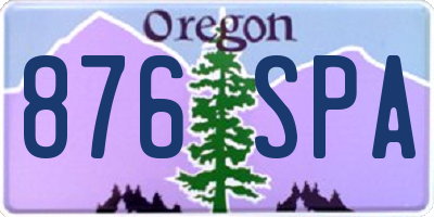 OR license plate 876SPA