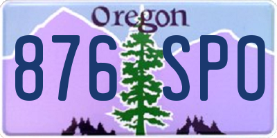 OR license plate 876SPO