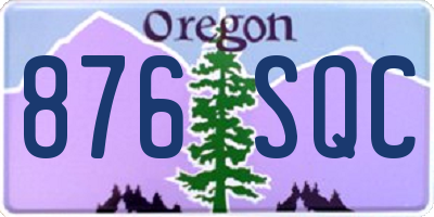 OR license plate 876SQC