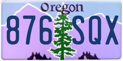 OR license plate 876SQX