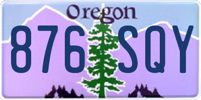 OR license plate 876SQY