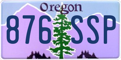 OR license plate 876SSP