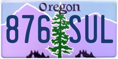 OR license plate 876SUL