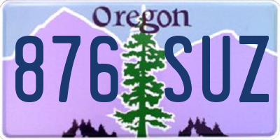 OR license plate 876SUZ