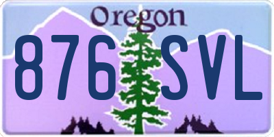OR license plate 876SVL