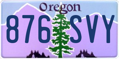 OR license plate 876SVY