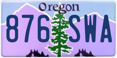 OR license plate 876SWA