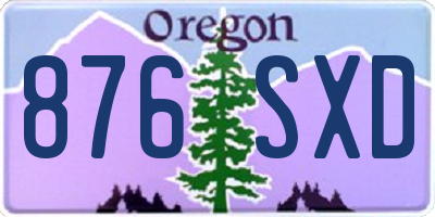 OR license plate 876SXD
