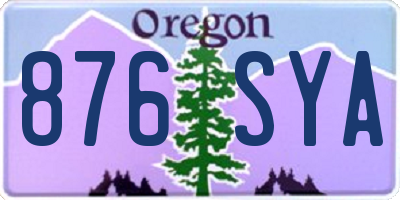 OR license plate 876SYA