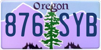 OR license plate 876SYB