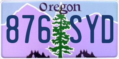 OR license plate 876SYD
