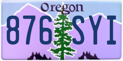 OR license plate 876SYI