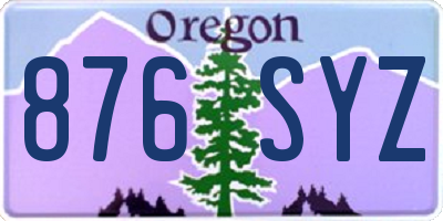 OR license plate 876SYZ