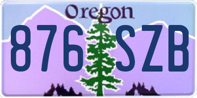 OR license plate 876SZB
