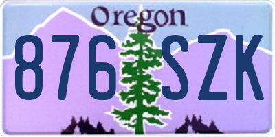 OR license plate 876SZK
