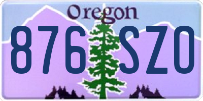 OR license plate 876SZO