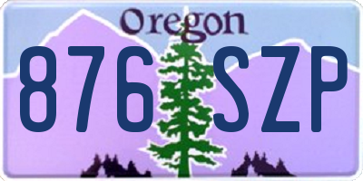 OR license plate 876SZP