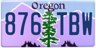 OR license plate 876TBW