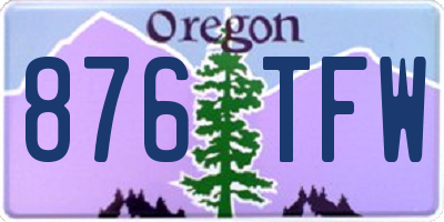 OR license plate 876TFW