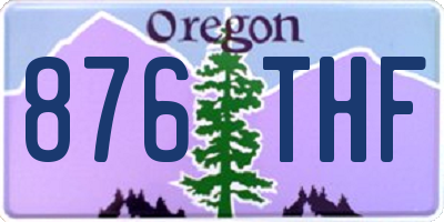 OR license plate 876THF