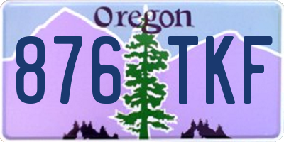 OR license plate 876TKF