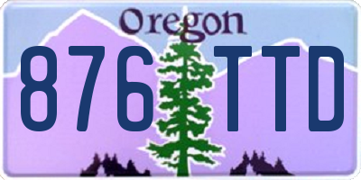 OR license plate 876TTD