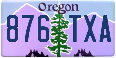 OR license plate 876TXA