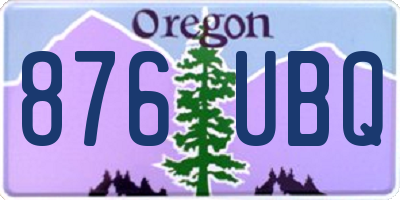 OR license plate 876UBQ