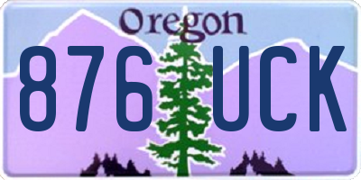 OR license plate 876UCK