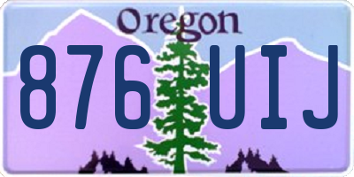 OR license plate 876UIJ