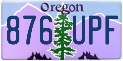 OR license plate 876UPF