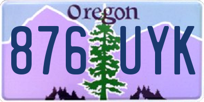 OR license plate 876UYK