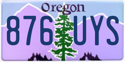 OR license plate 876UYS