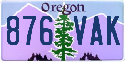 OR license plate 876VAK
