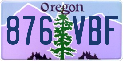 OR license plate 876VBF