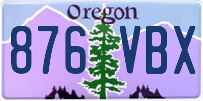OR license plate 876VBX