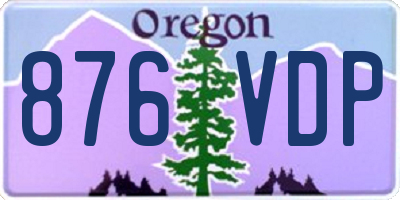 OR license plate 876VDP