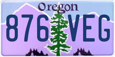 OR license plate 876VEG