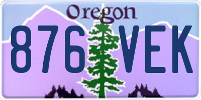 OR license plate 876VEK
