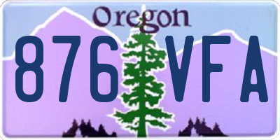 OR license plate 876VFA