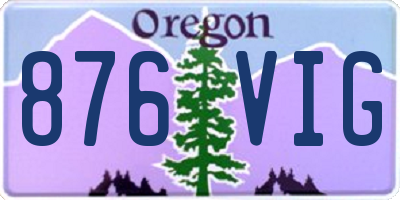 OR license plate 876VIG