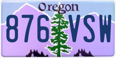 OR license plate 876VSW