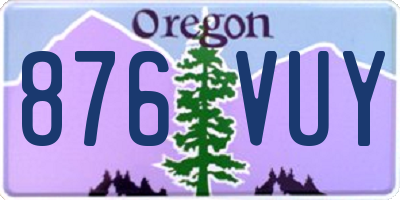 OR license plate 876VUY