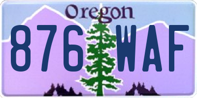 OR license plate 876WAF