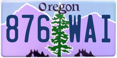 OR license plate 876WAI