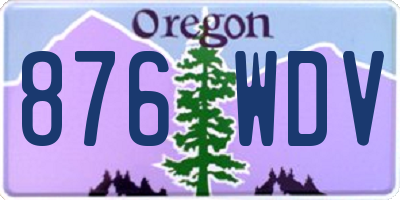 OR license plate 876WDV