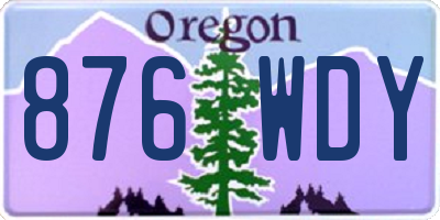 OR license plate 876WDY